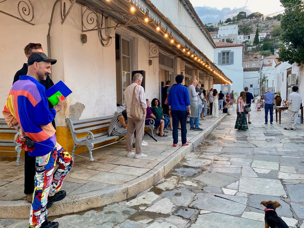 Opening of Dimitrios Antonitsis Hydra School Projects' Lessons Learned summer 2023 exhibition on Hydra Island Greece.