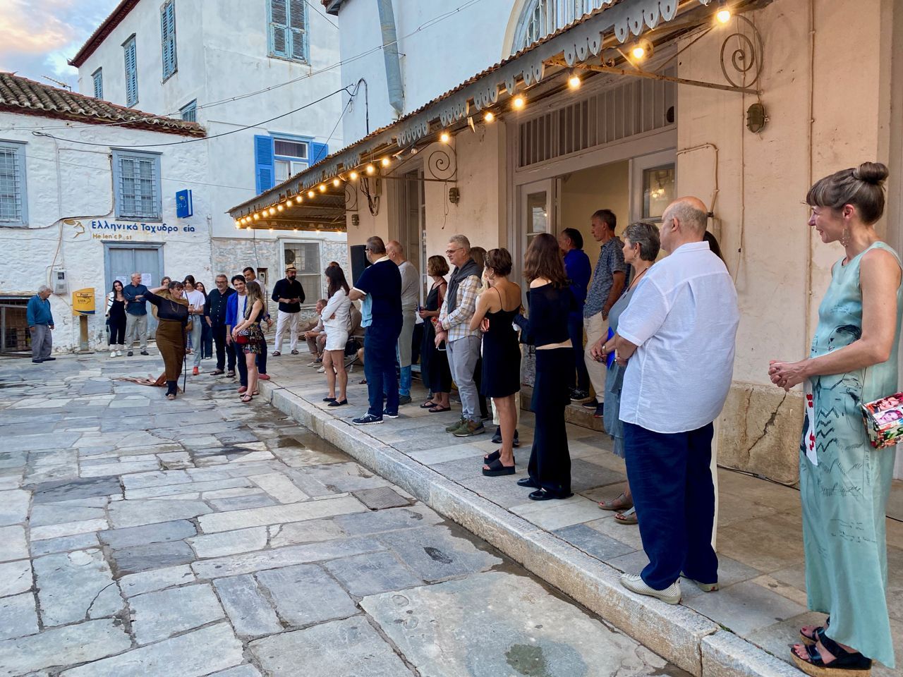 Opening of Dimitrios Antonitsis Hydra School Projects' Lessons Learned summer 2023 exhibition on Hydra Island Greece.