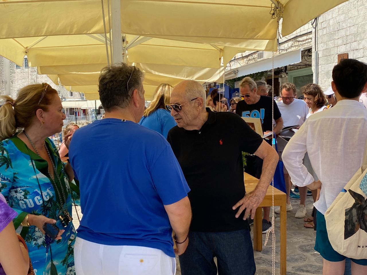 Apollo by Jeff Koons book signing on Hydra Island Greece 20 June 2023.