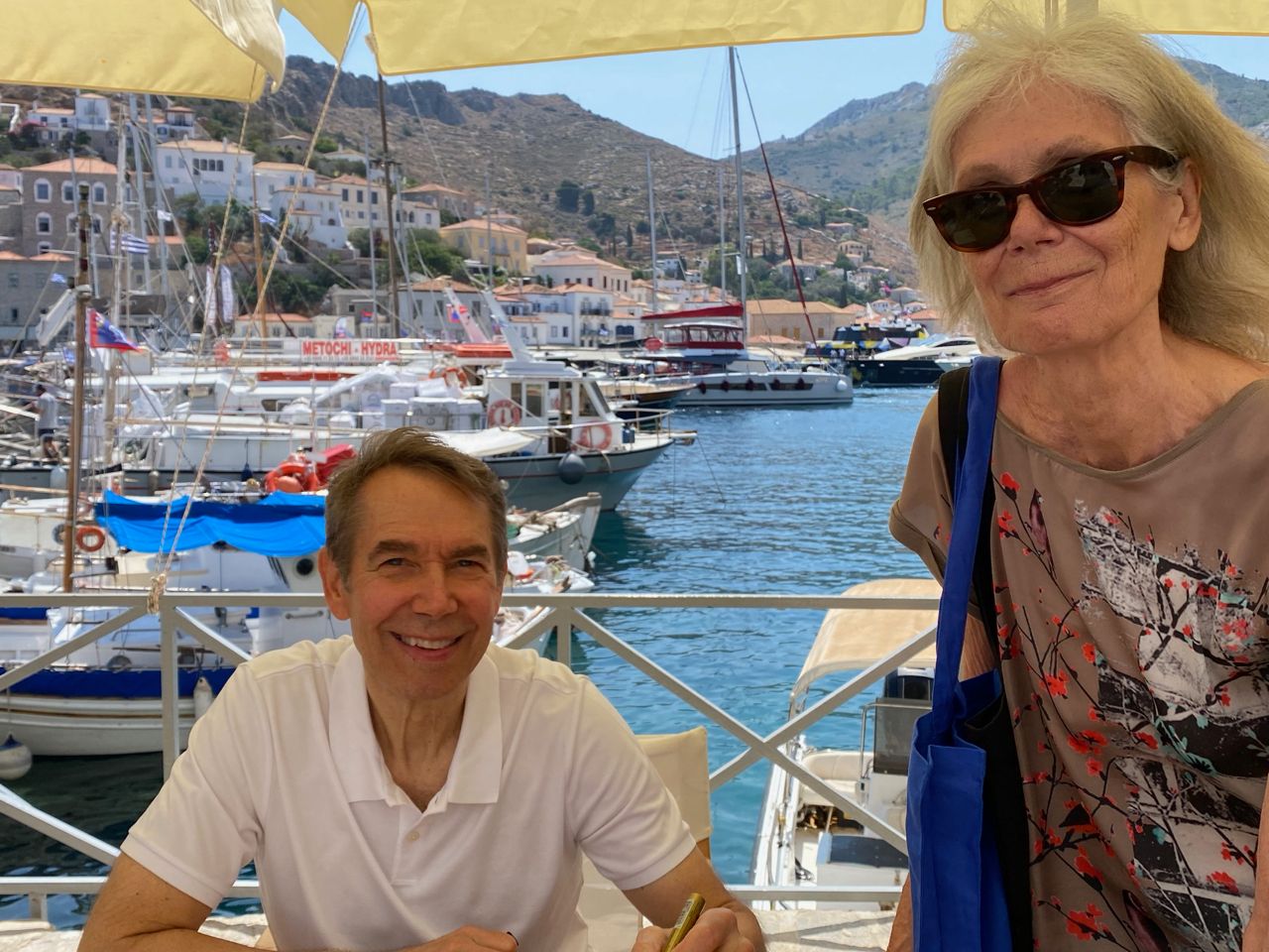 Apollo by Jeff Koons book signing on Hydra Island Greece 20 June 2023.