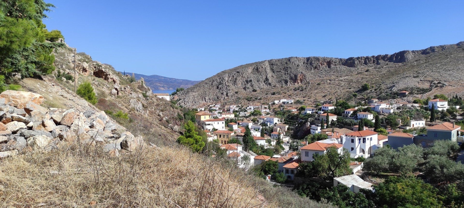 Kala Pigadia Area of Hydra Island Greece.