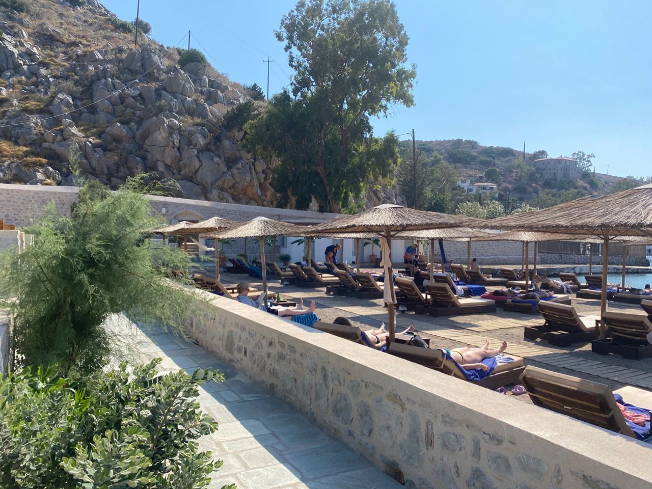 Mandraki Beach Resort in Mandraki Bay on Hydra Island Greece
