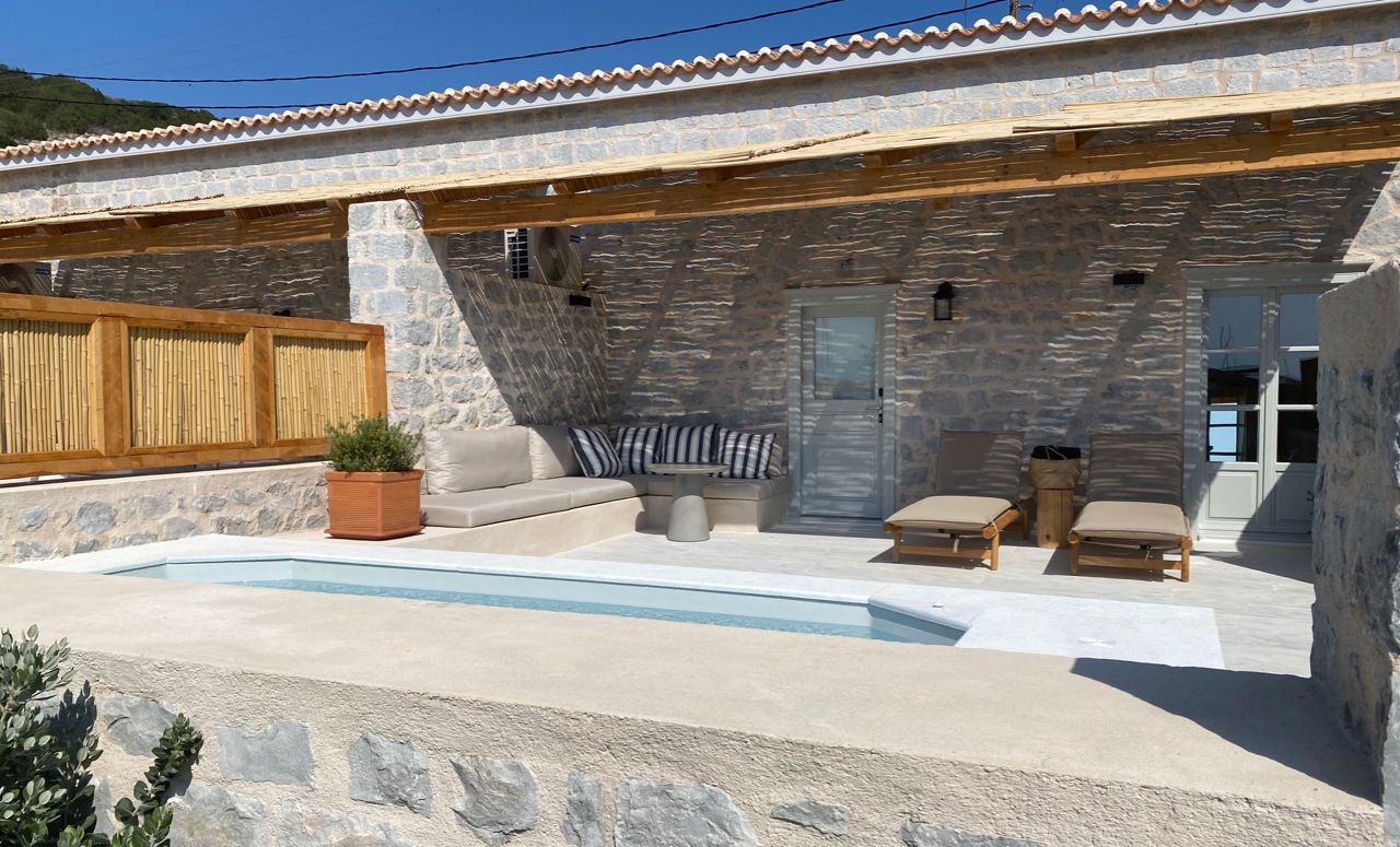 Mandraki Beach Resort in Mandraki Bay on Hydra Island Greece