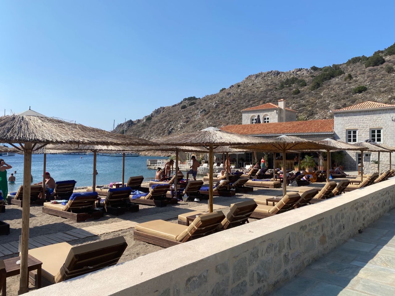 Mandraki Beach Resort in Mandraki Bay on Hydra Island Greece
