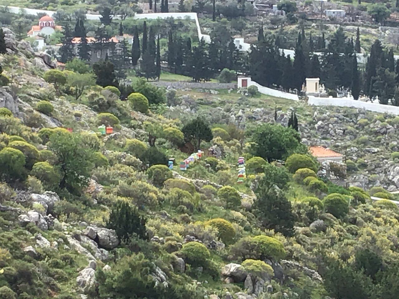 Beekeeping on Hydra Island Greece.