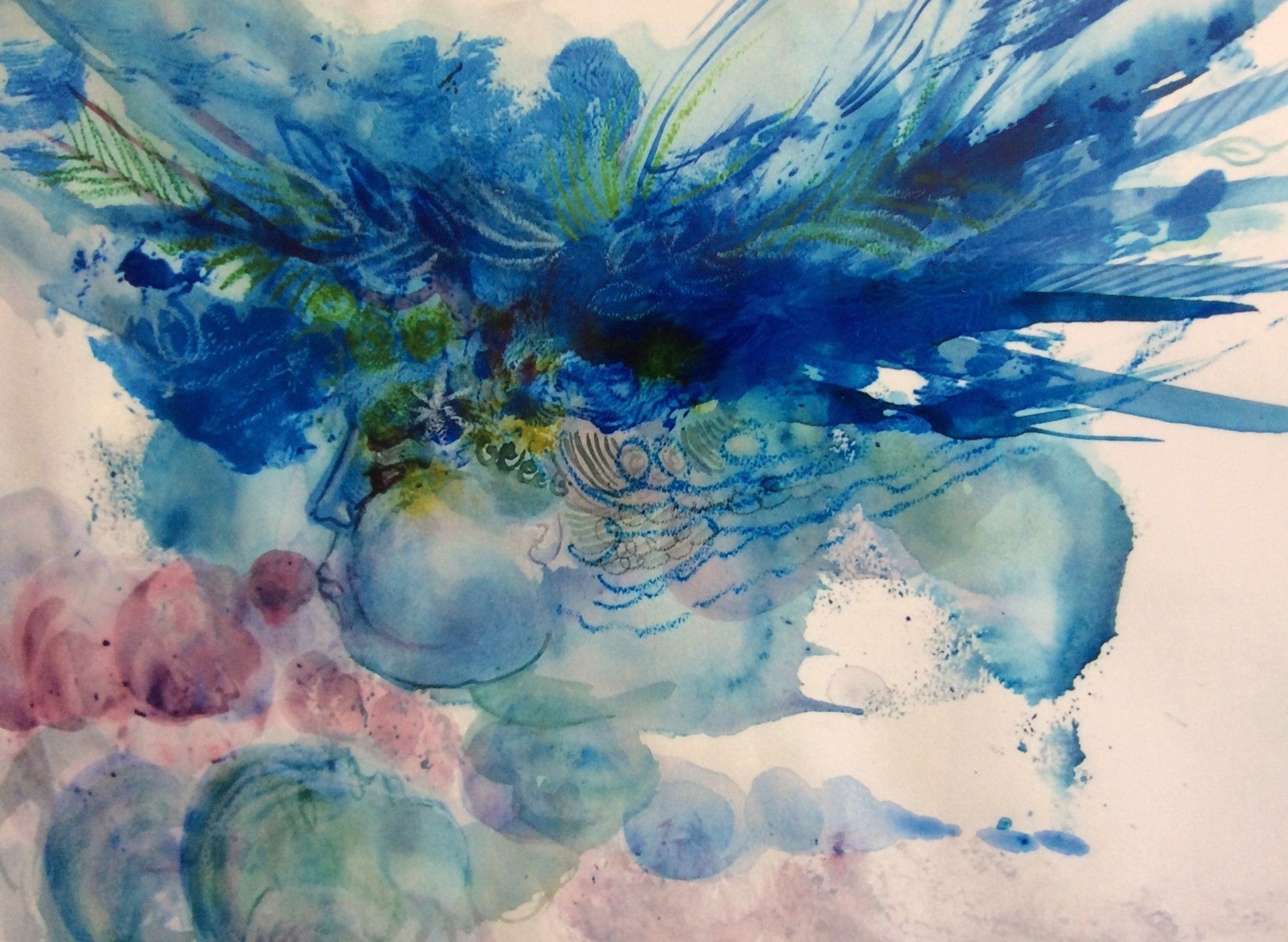 Paintings by Maribe Lambert-Markouizou - resident artists on Hydra Island Greece.