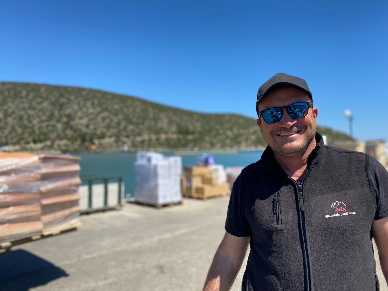 Fanis Mavroumatis the Captain of the Maragos Supply Boat, Georgia, for deliveries to Hydra Island Greece.