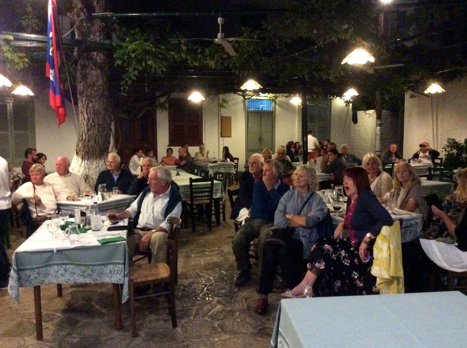 2018 SOAS Rebetika band playing live at the rebetika evening on Hydra Island Greece