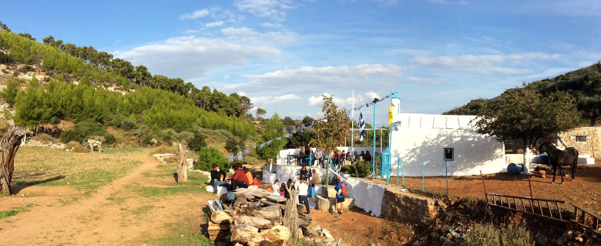 Sunday Mass in Pevges on Hydra Island, Greece, at Saint Nicolaos Chapel, 10th October 2018.