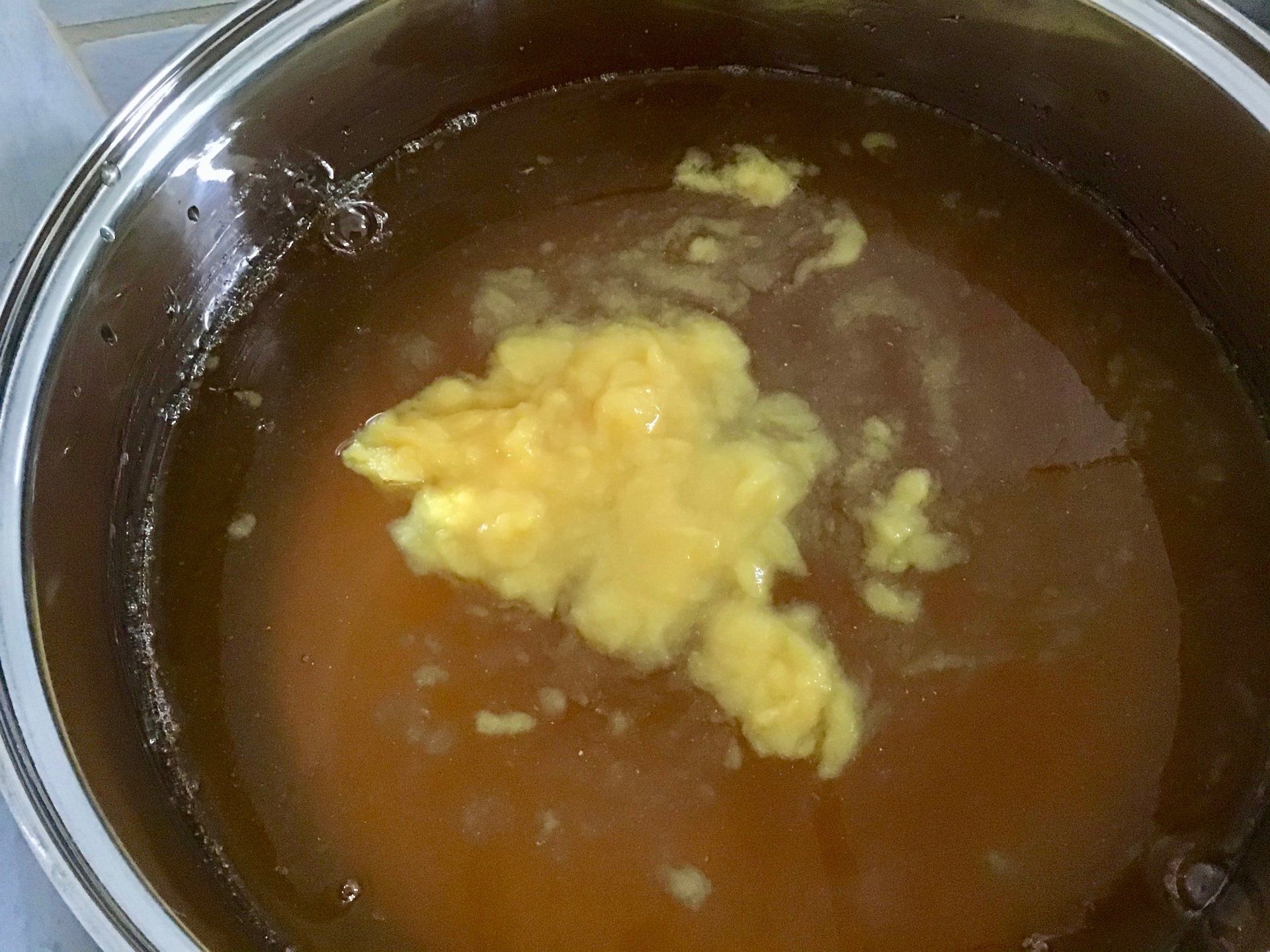 Dissolving pectin in syrup - making marmalade on the Greek Island of Hydra.