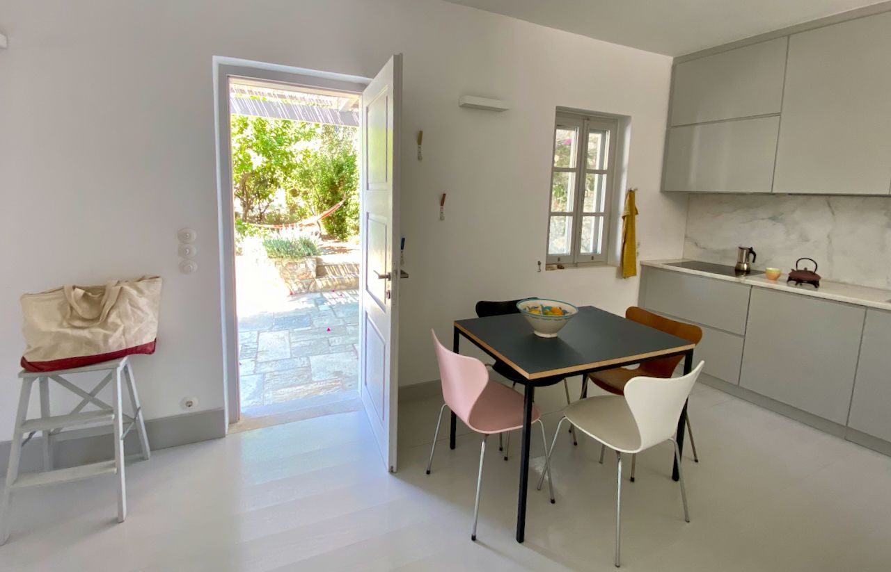 Door to outside areas, garden and terraces from the kitchen end of the ground floor
