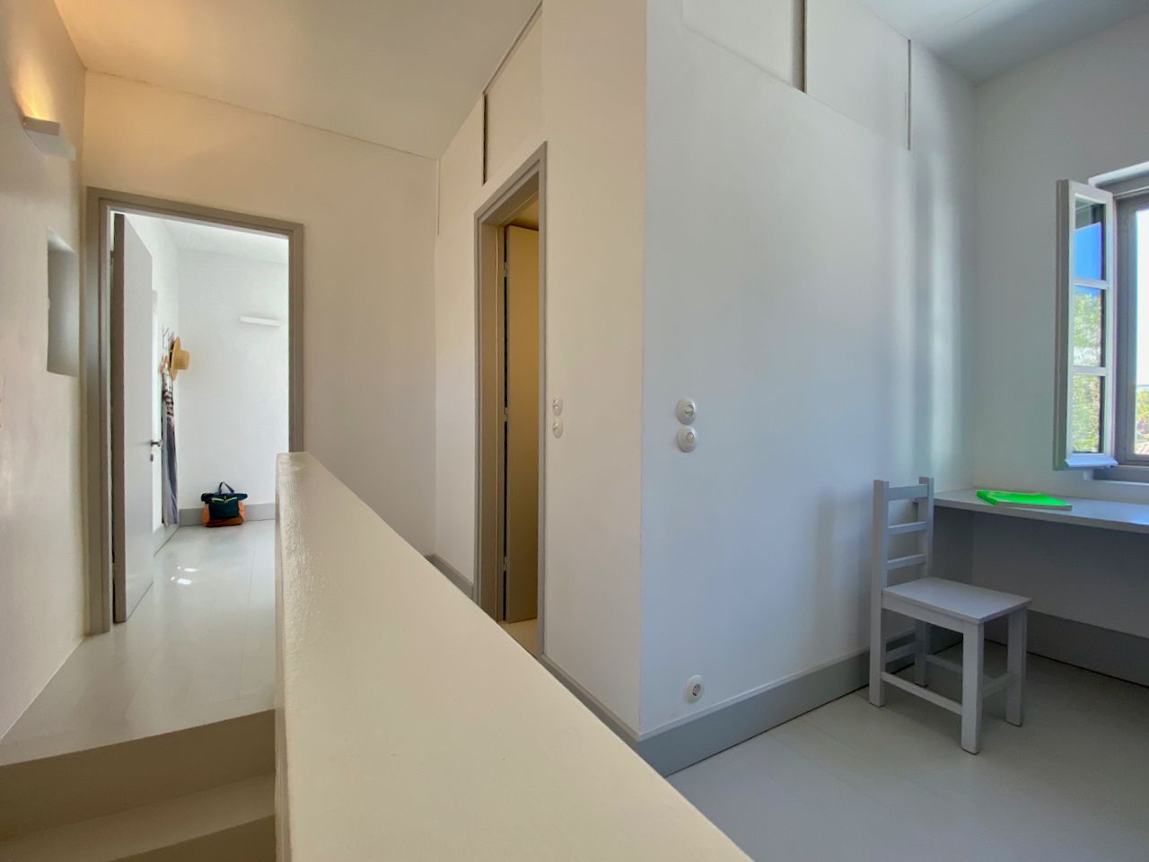 Top floor landing of 2 bedroom holiday house rental on Hydra Island Greece