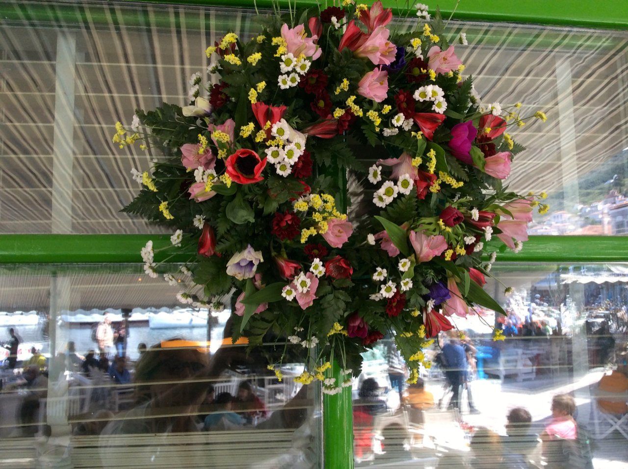 May day flowers on Hydra Island Greece.