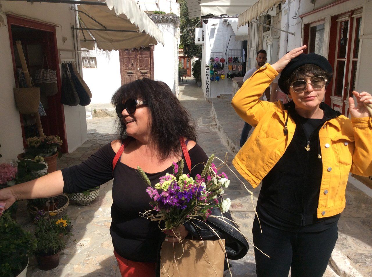 May day flowers on Hydra Island Greece.