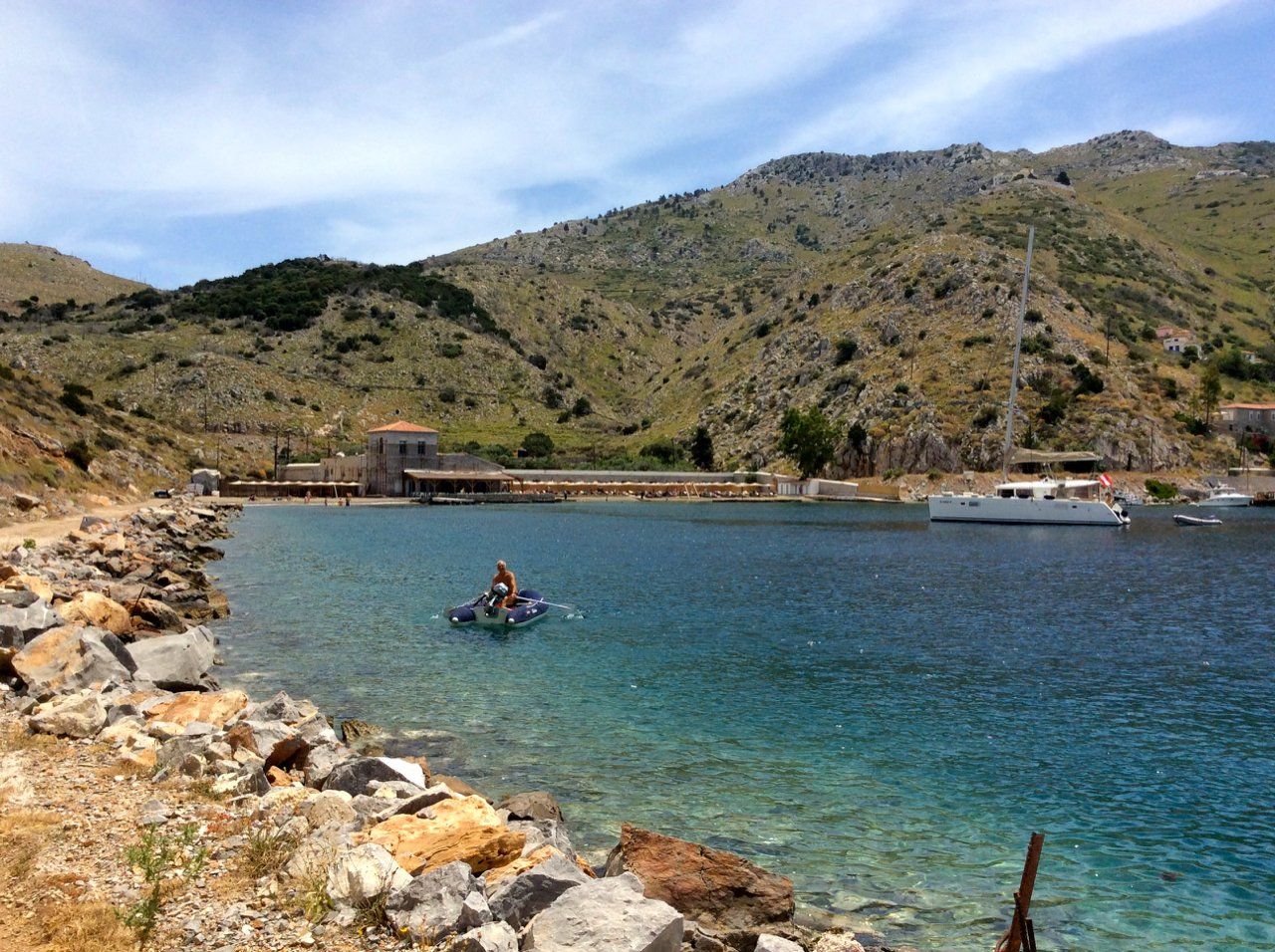 Mandraki Fort on Hydra Island Greece