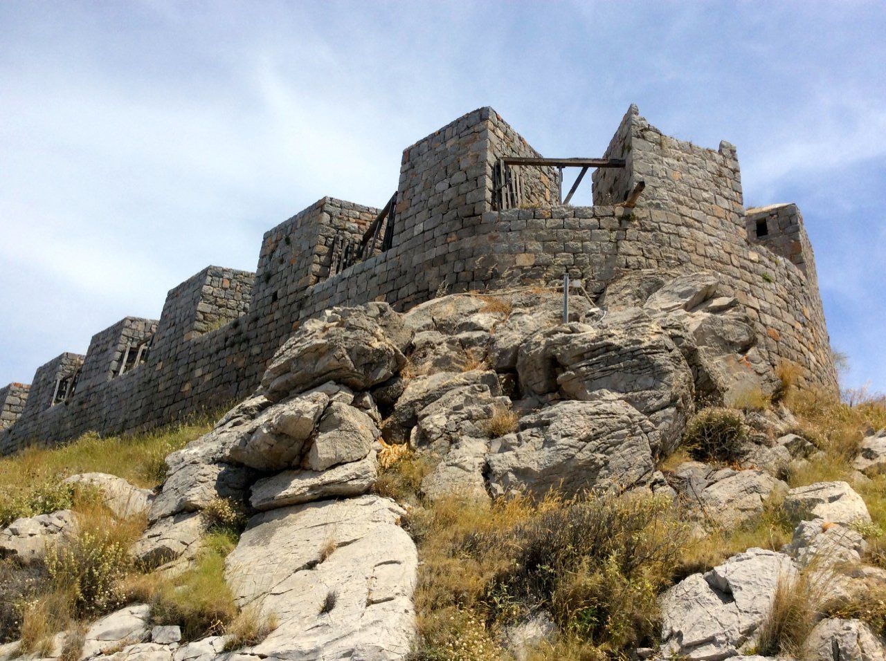 Mandraki Fort on Hydra Island Greece