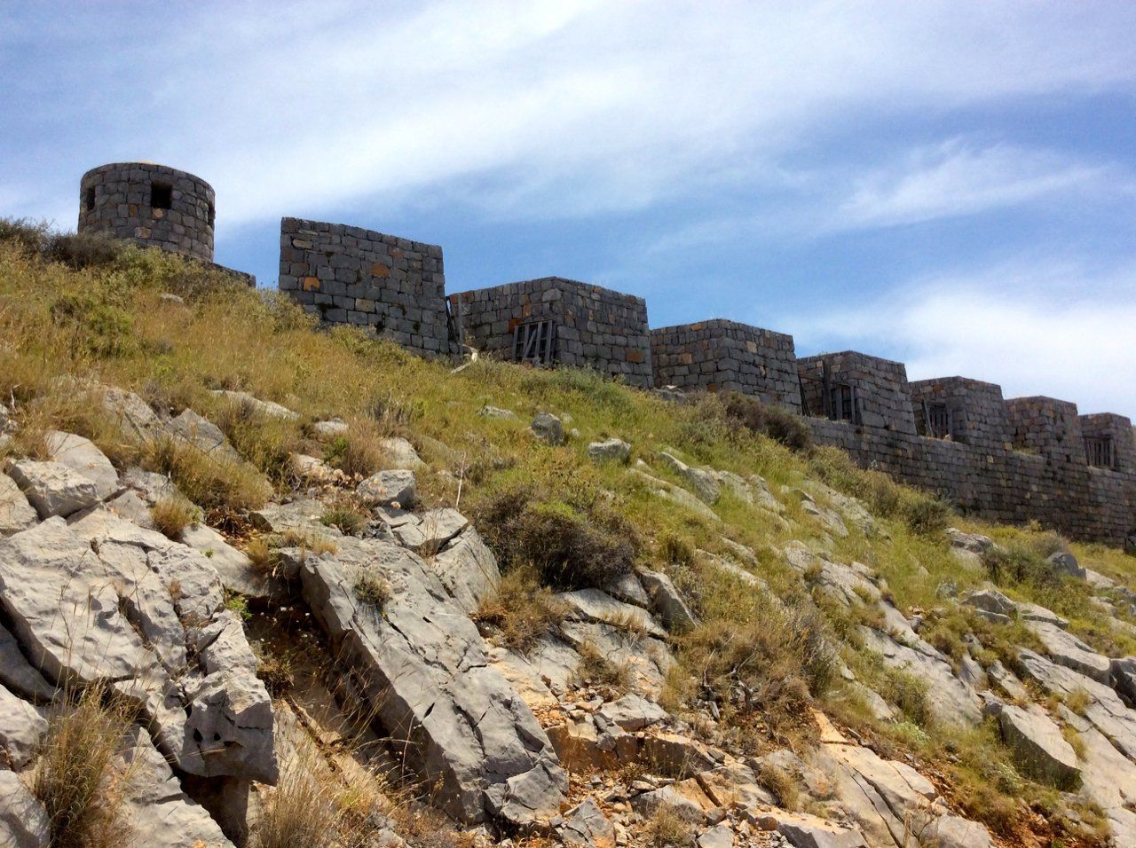 Mandraki Fort on Hydra Island Greece