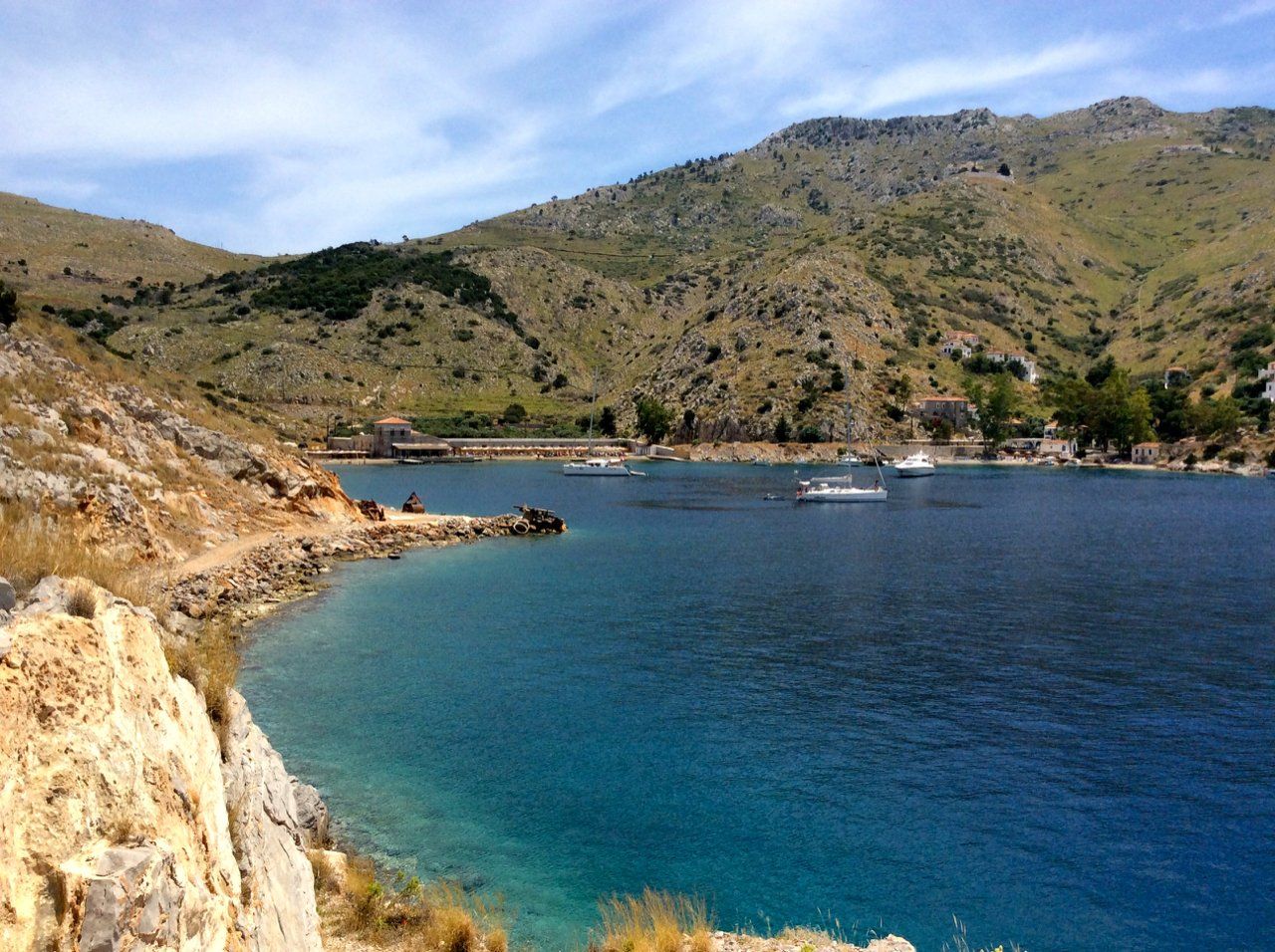 Mandraki Fort on Hydra Island Greece