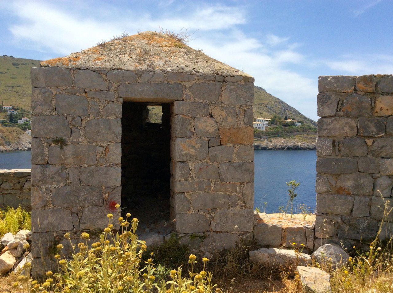 Mandraki Fort on Hydra Island Greece