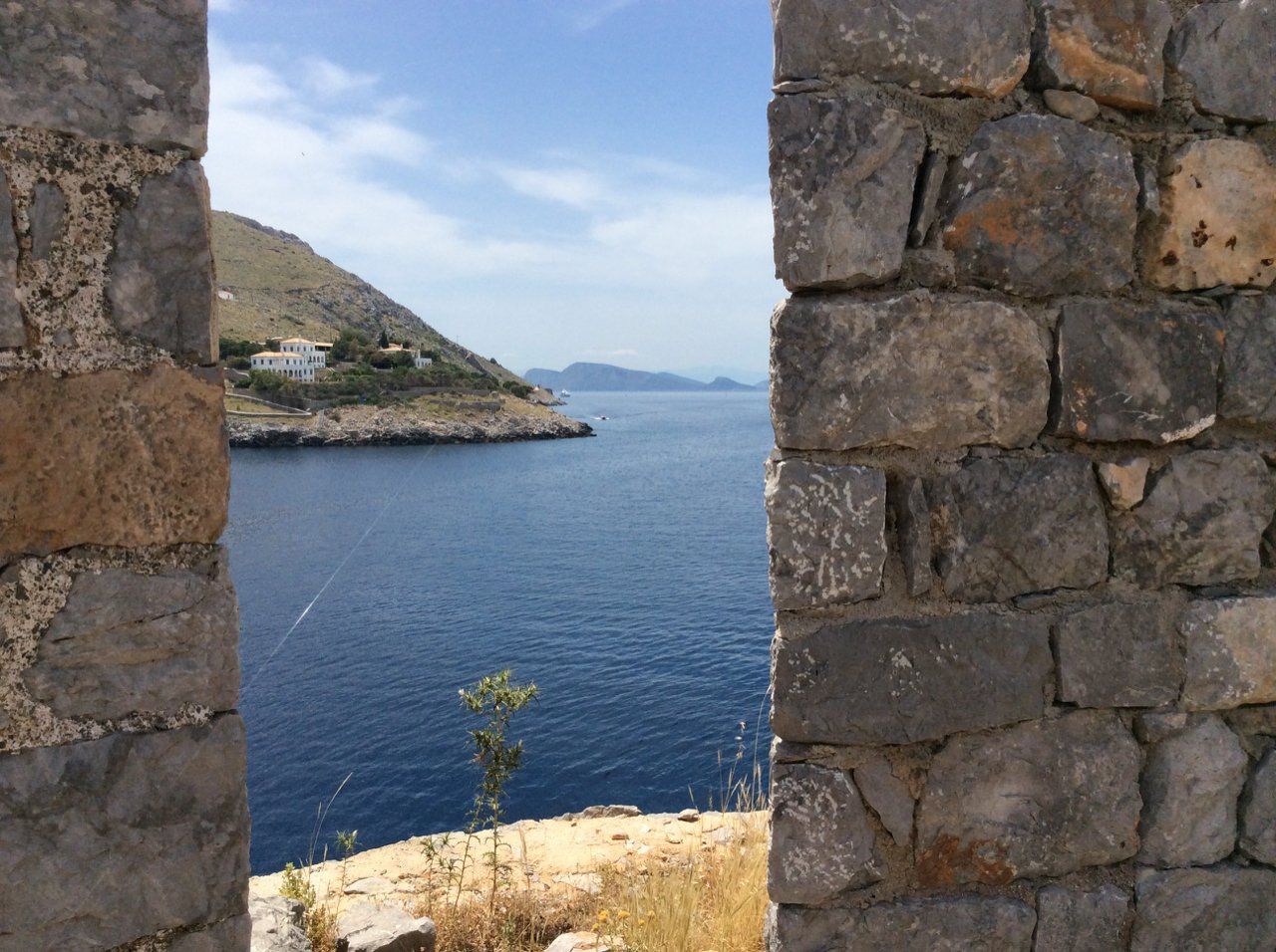 Mandraki Fort on Hydra Island Greece