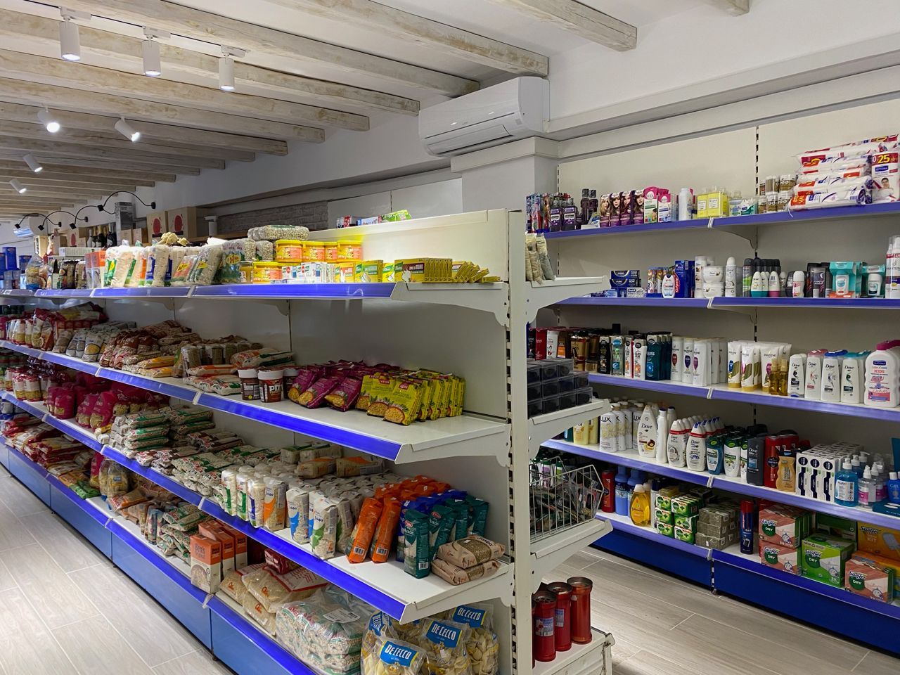 Shopping at the Maragos Supermarket on Hydra Island Greece.