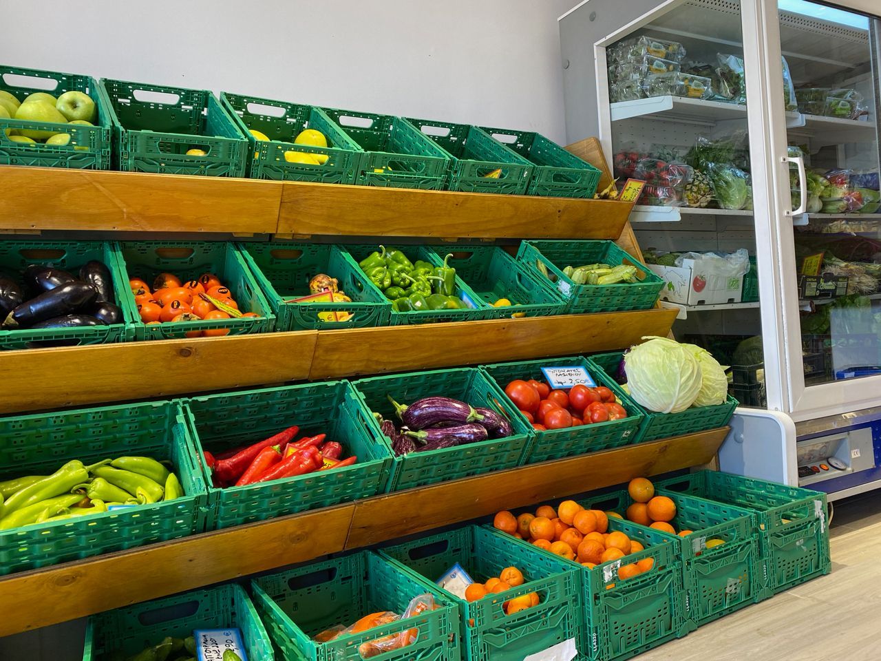 Shopping at the Maragos Supermarket on Hydra Island Greece.