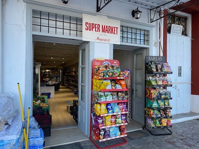 maragos supermarket on hydra island greece