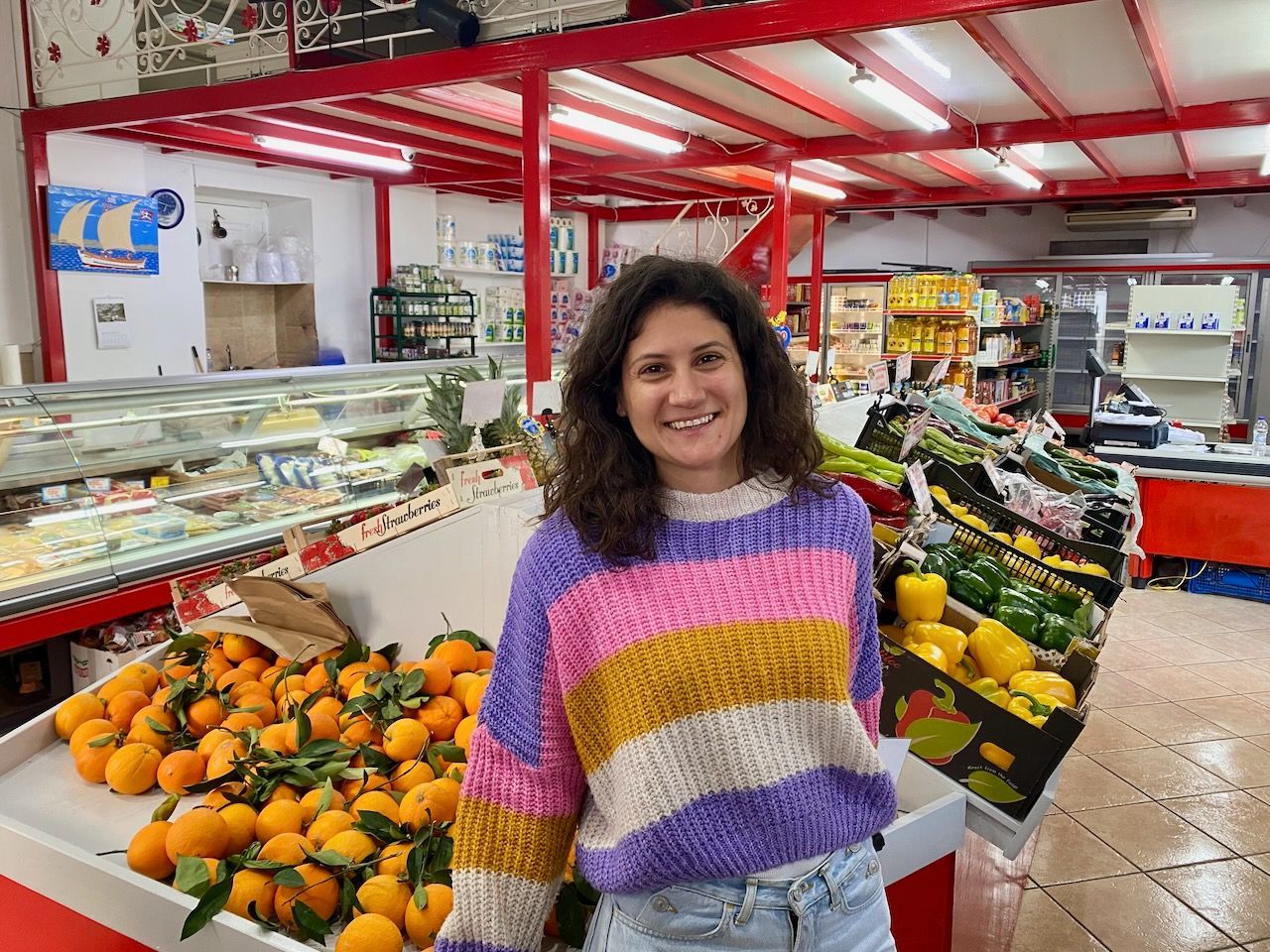 anastasia rabias of the rabias supermarket on hydra island greece
