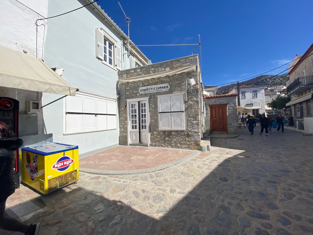 contact details for lembesis corner on hydra island greece listed on the hydradirect.com website.