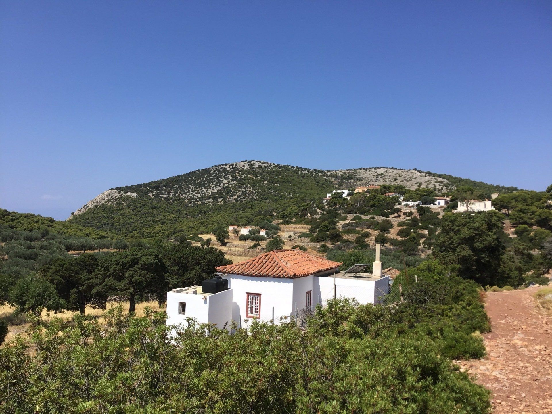 Views of Episkopi in the centre of Hydra Island Greece. A wonderful long walk on an off-season day with phenomenal views as a reward while you eat your picnic.