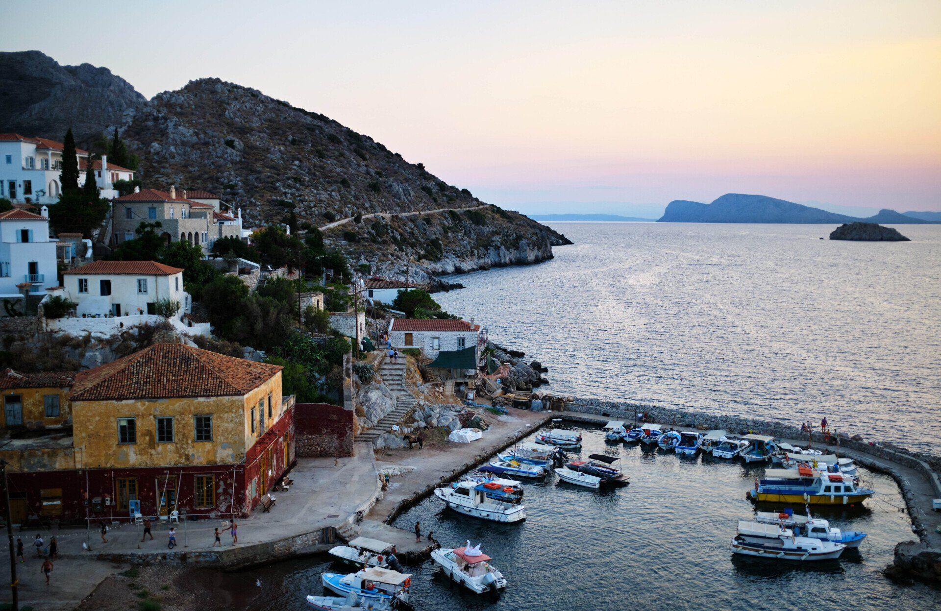 Kamini Harbour, Hydra Island Greece, ©2020 Kleopatra Haritou