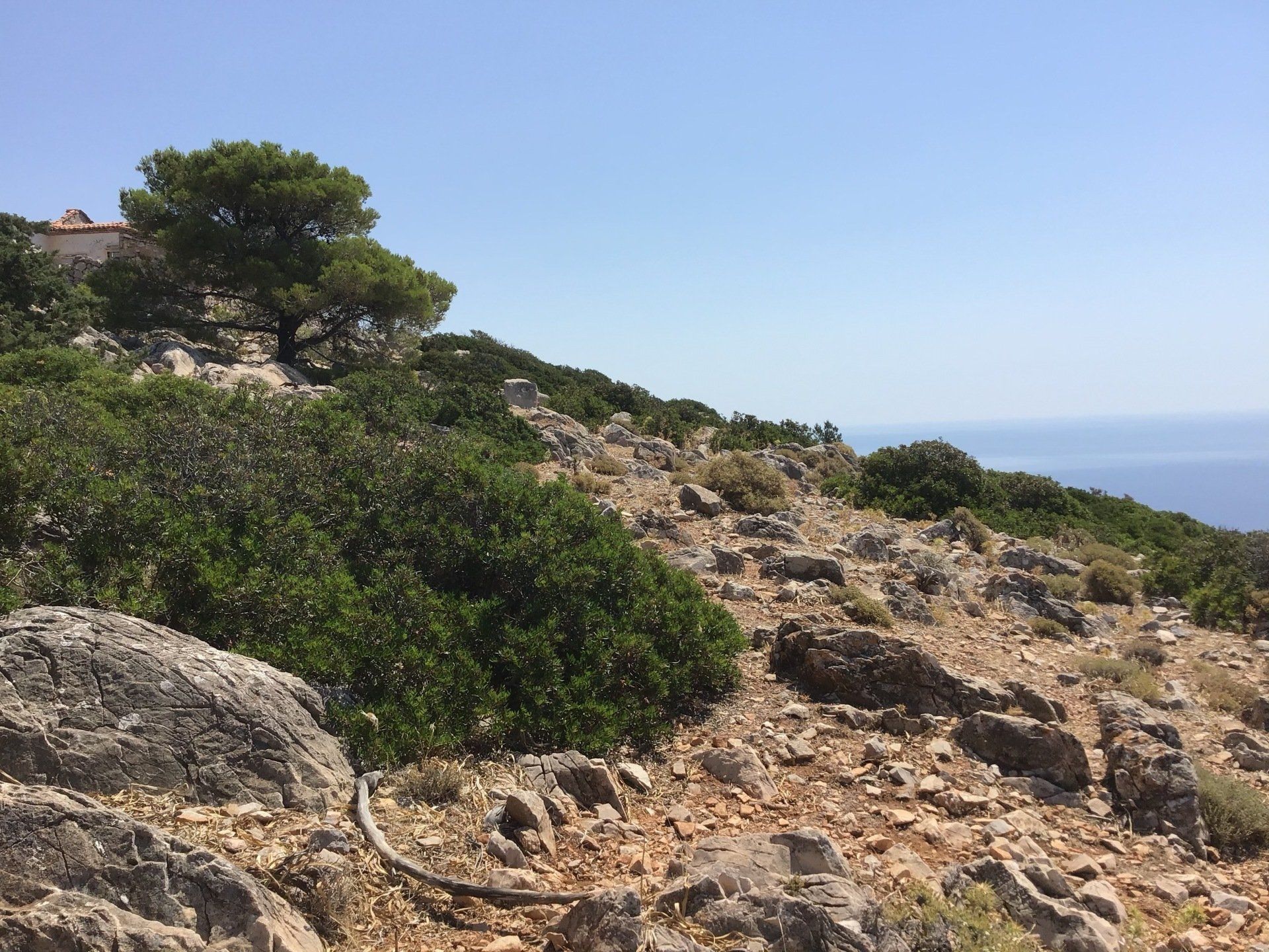 Views of Episkopi in the centre of Hydra Island Greece. A wonderful long walk on an off-season day with phenomenal views as a reward while you eat your picnic.