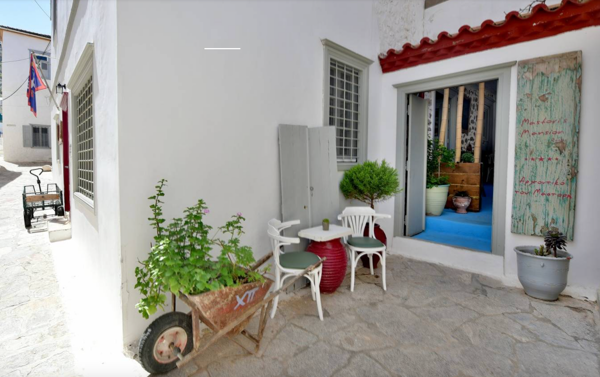 direct contact details so you can book direct to avoid agent commission or fees at the mastoris guesthouse in hydra town on hydra island greece.