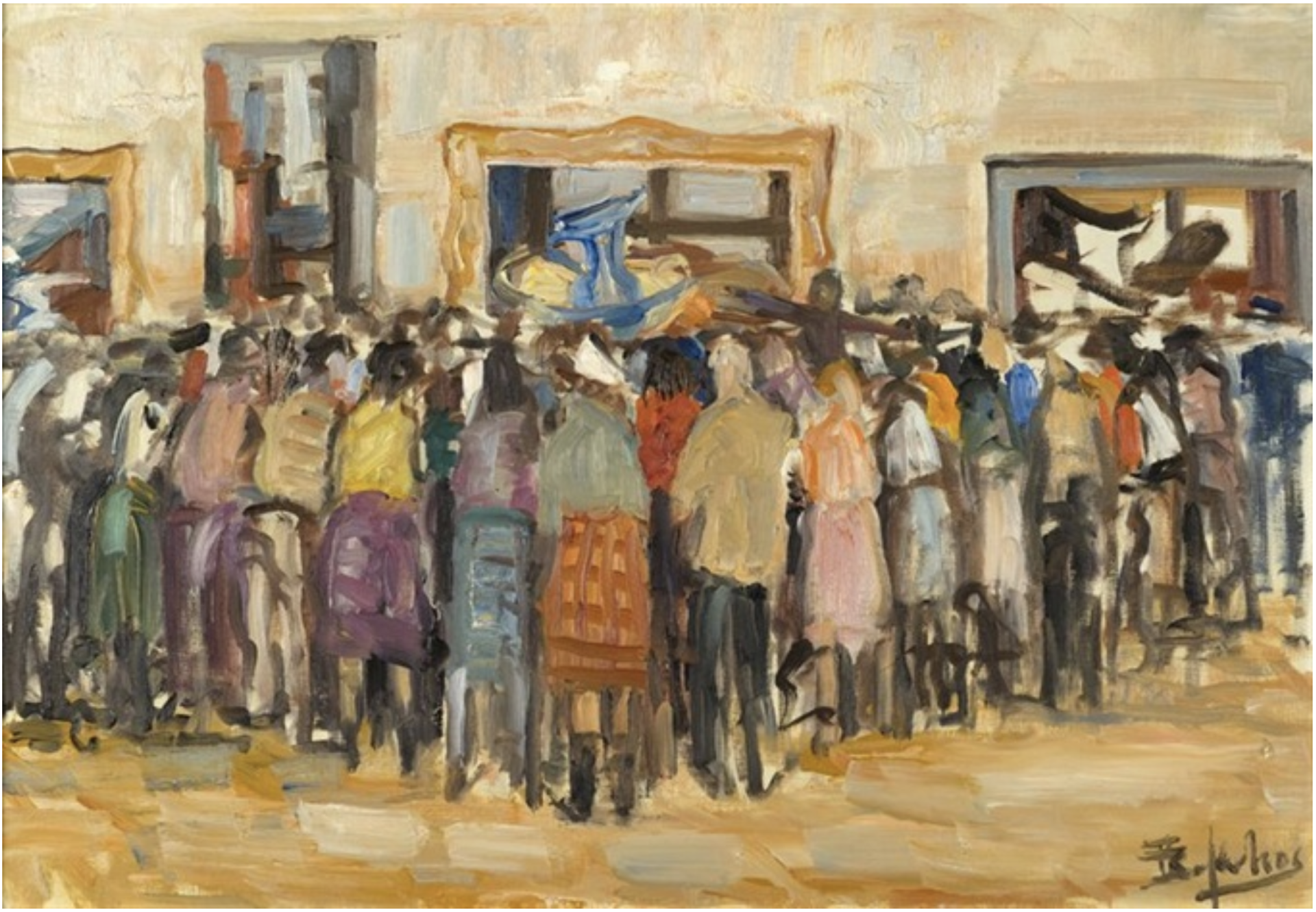 Pericles Byzantios, At The Exhibition, Artists on Hydra Island Greece