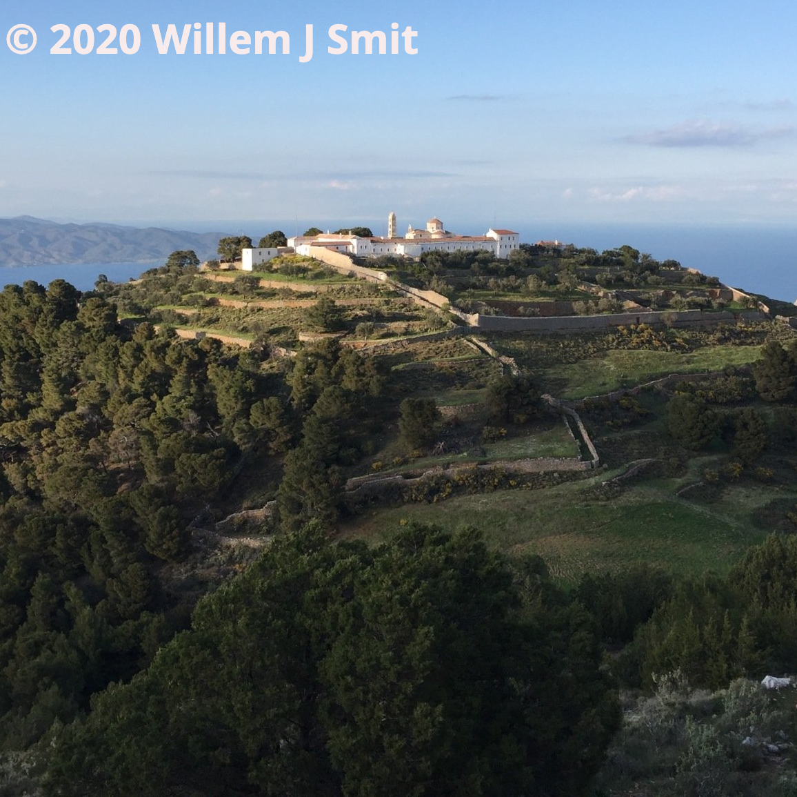 Profitis Iliias Monastery on Hydra Island Greece