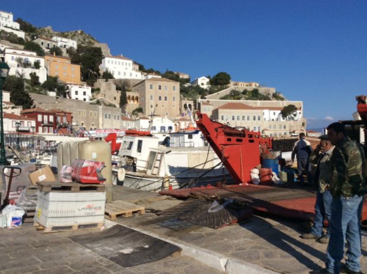 Georgia supply boat operated by Nikos Maragos from hydra island greece
