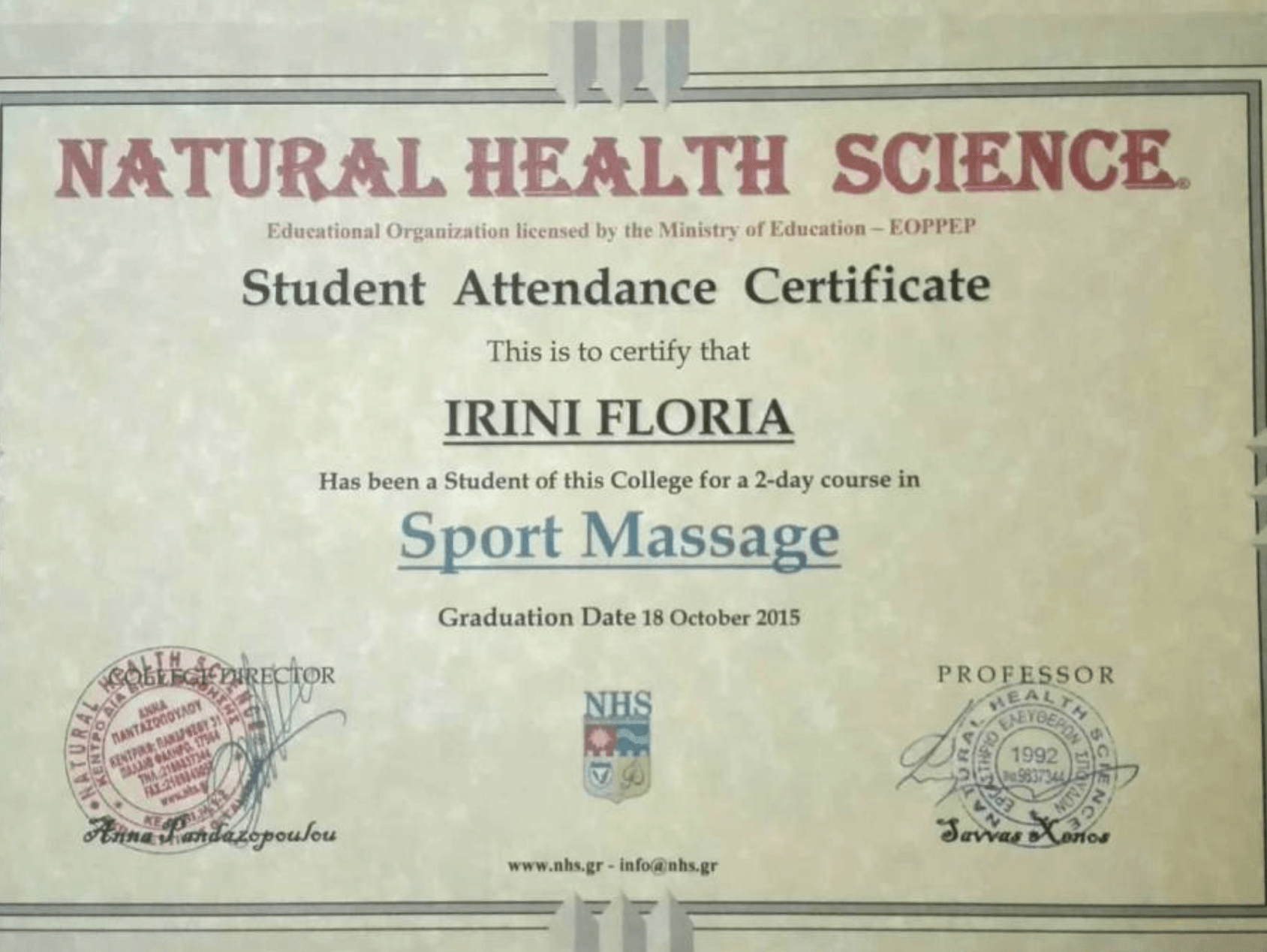 Take care of your body and mood with a therapeutic massage by Rena Floria on Hydra Island Greece.