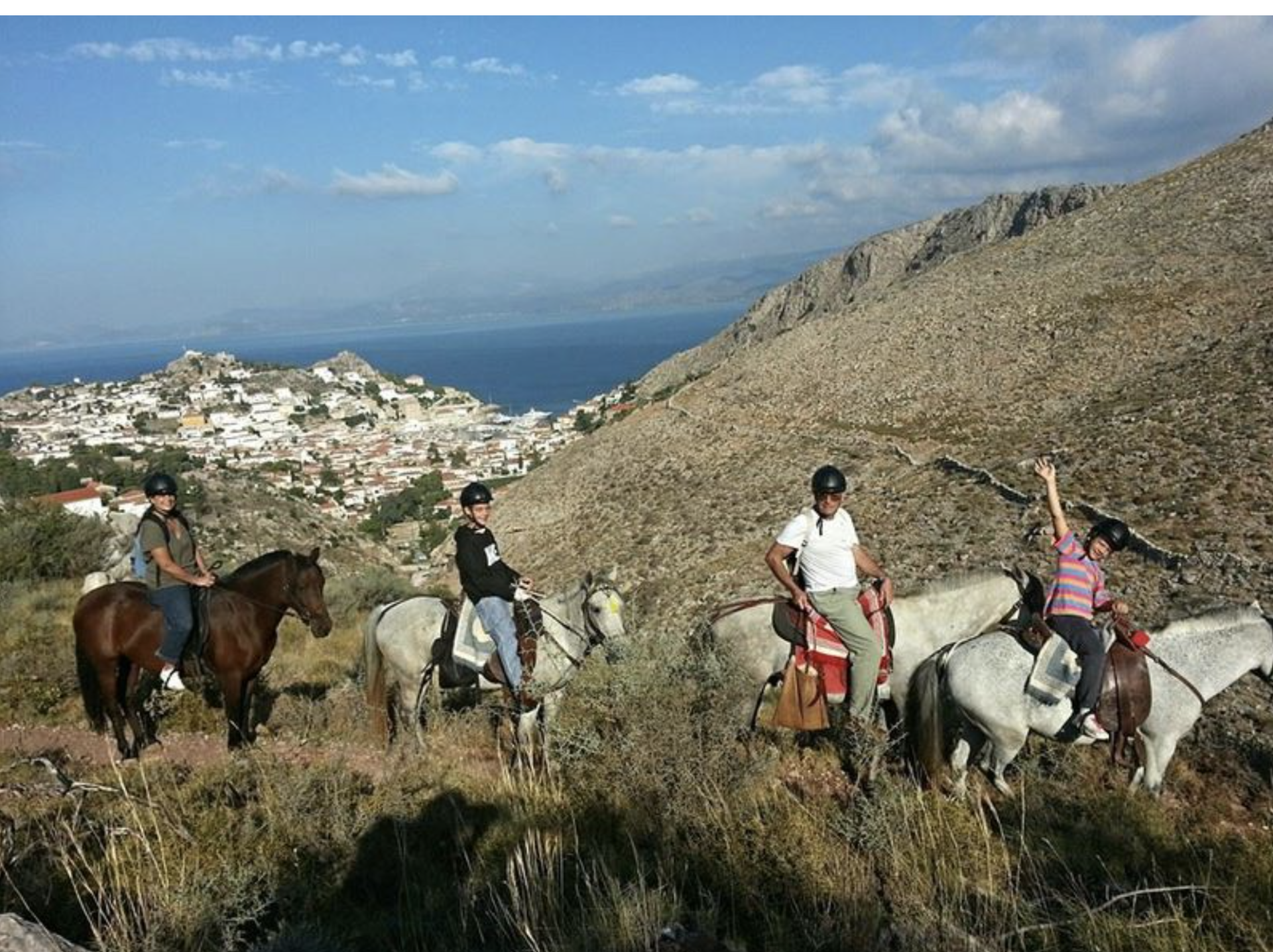 Horse treks on Hydra Island Greece with Harriet Jarman of Harrie's Hydra Horses