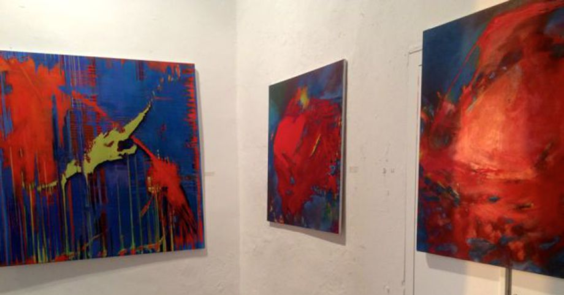 Artist Pauline Keaney exhibiting on Hydra Island Greece.