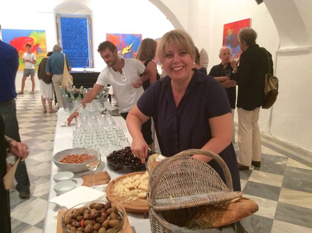 Isalos Catering for an art exhibition opening on Hydra Island Greece
