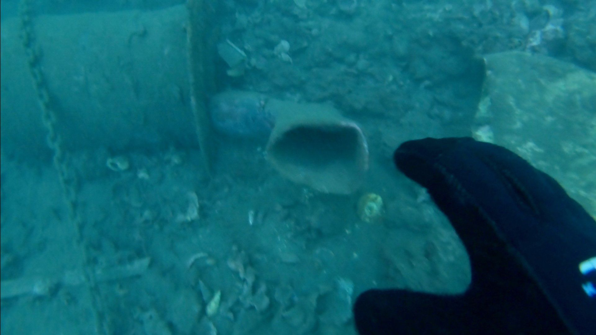 Oct 31 2020 Cleanup operation of seabed rubbish in Hydra Harbour on Hydra Island Greece.