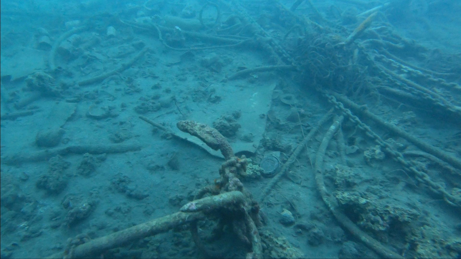 Oct 31 2020 Cleanup operation of seabed rubbish in Hydra Harbour on Hydra Island Greece.