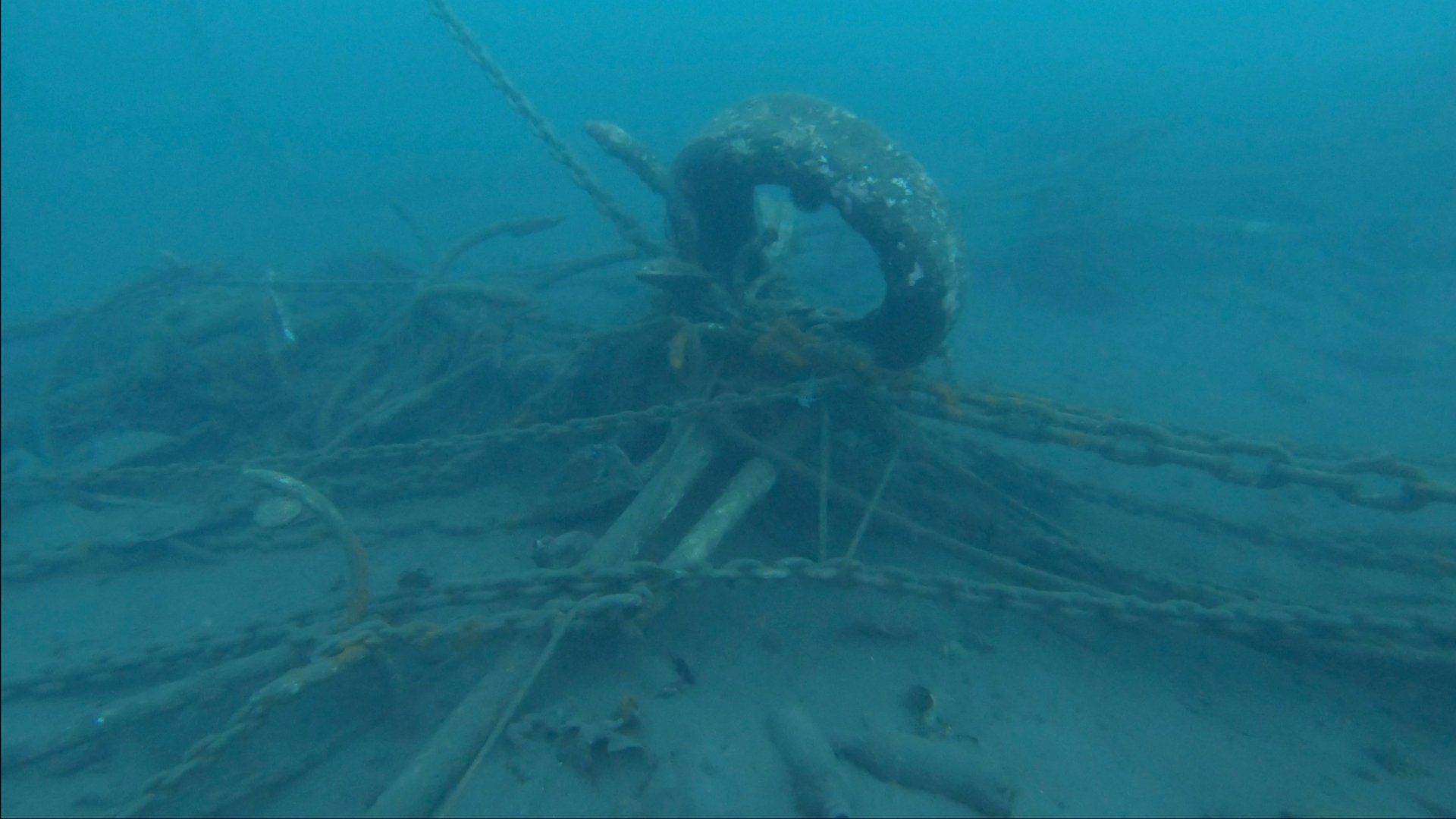 Oct 31 2020 Cleanup operation of seabed rubbish in Hydra Harbour on Hydra Island Greece.