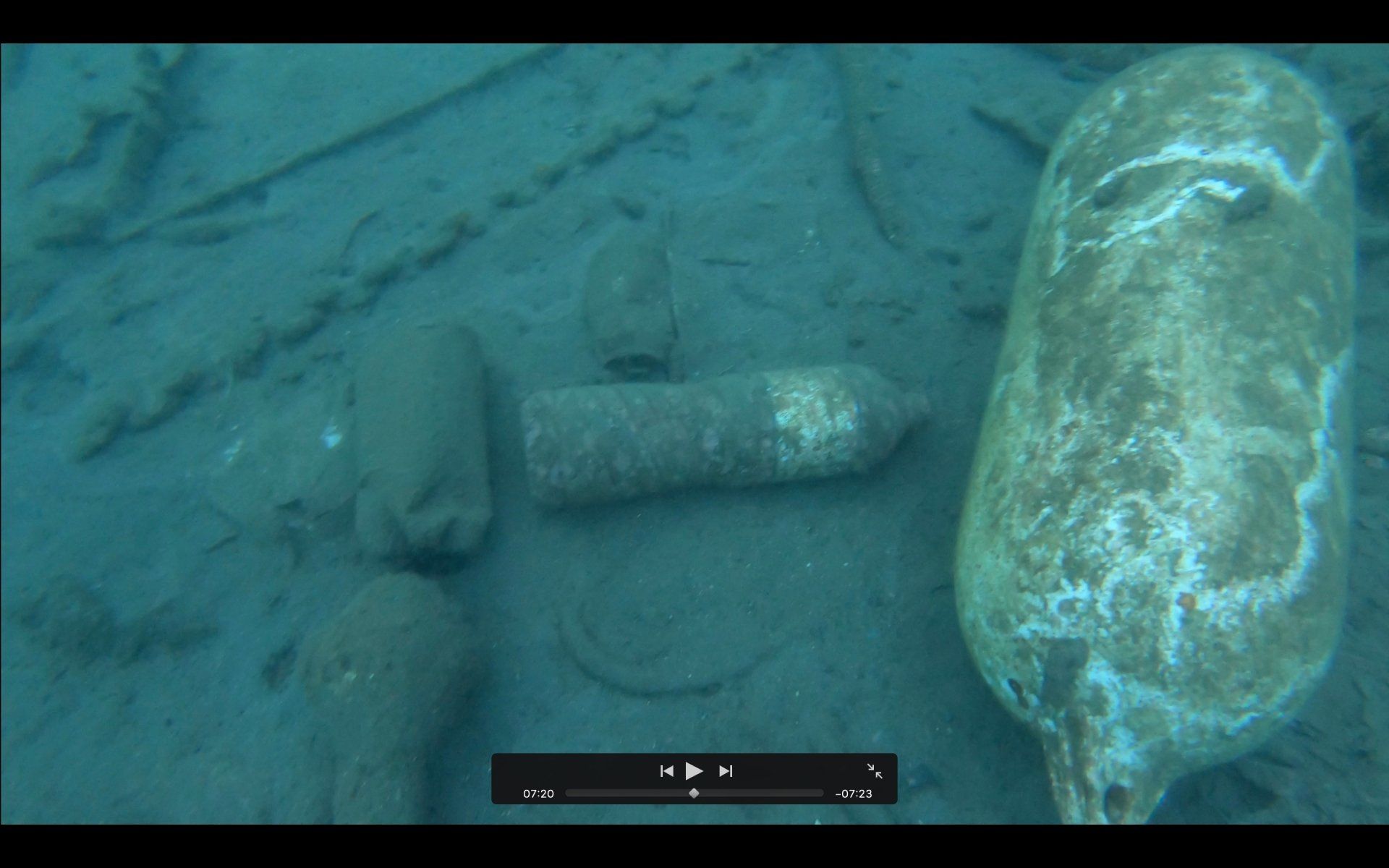 Oct 31 2020 Cleanup operation of seabed rubbish in Hydra Harbour on Hydra Island Greece.