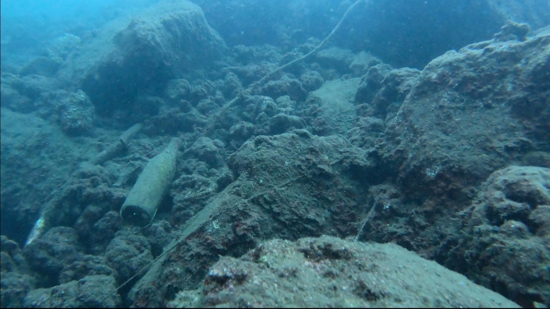 Oct 31 2020 Cleanup operation of seabed rubbish in Hydra Harbour on Hydra Island Greece.