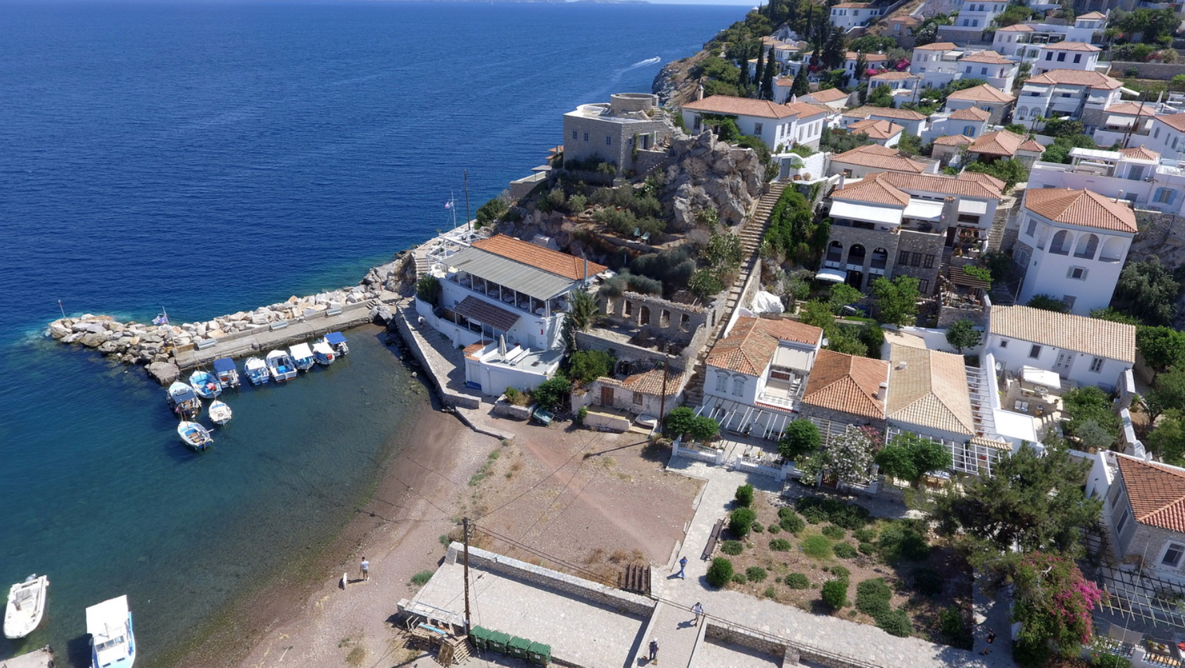 Location Map for Captain's Lodge Kamini on Hydra Island Greece