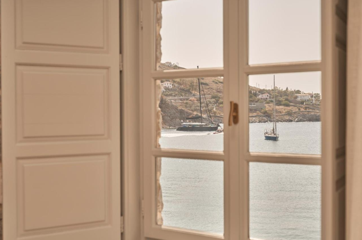 The deluxe Mandraki Beach Resort hotel, Hydra Island Greece