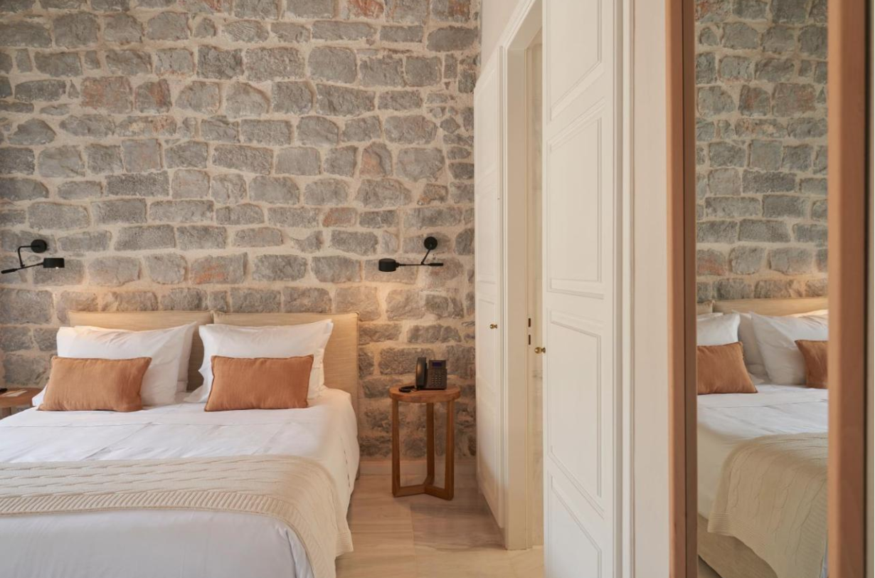 The deluxe Mandraki Beach Resort hotel, Hydra Island Greece