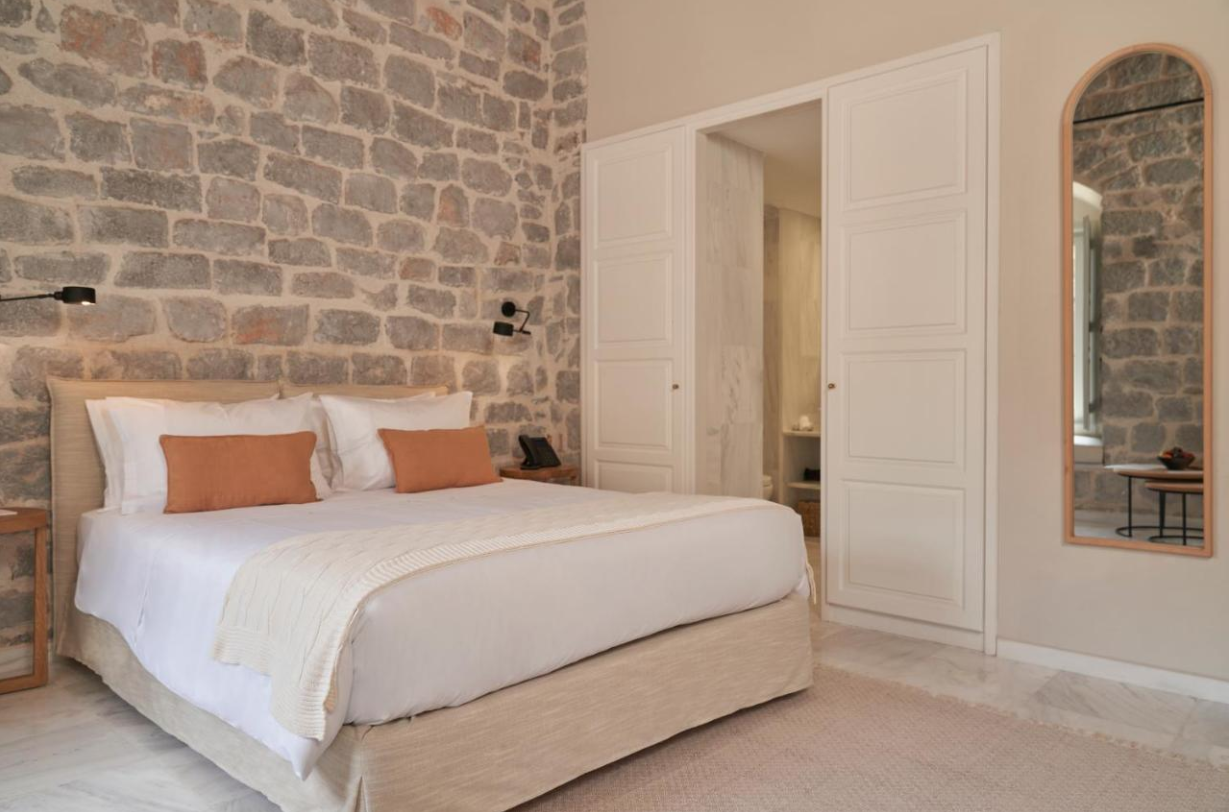 The deluxe Mandraki Beach Resort hotel, Hydra Island Greece