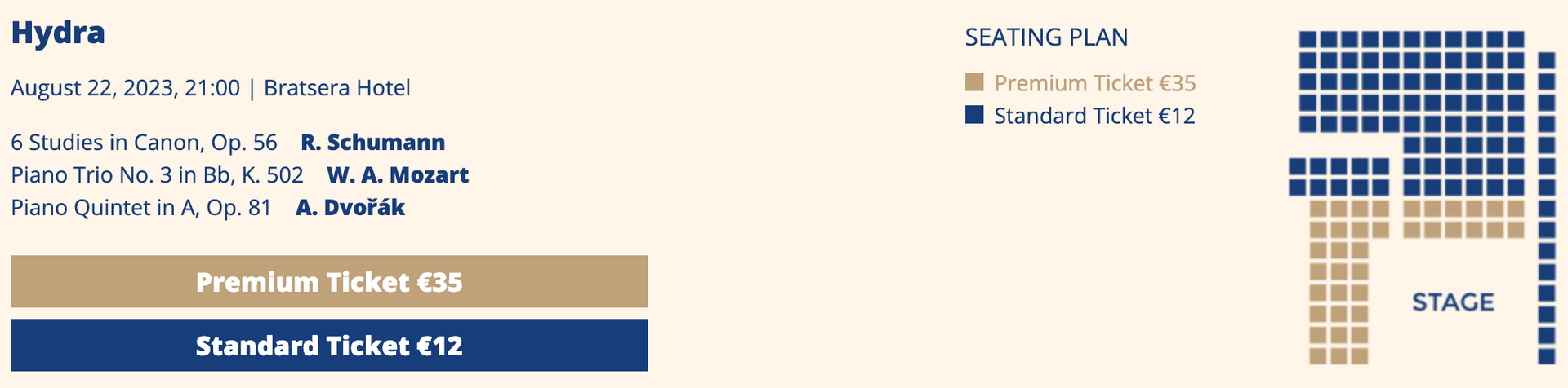 Saronic Chamber Music Festival on Hydra Island Greece 2023.